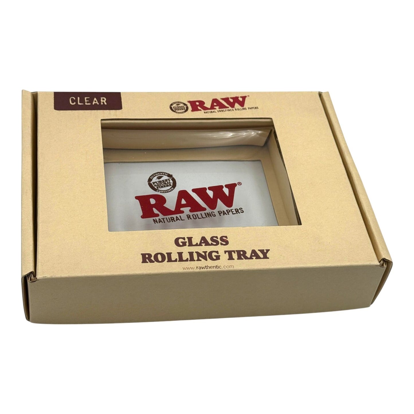 RAW Clear Glass Rolling Tray 15 x 10 cm Thick Glass Design Original RAW Branded