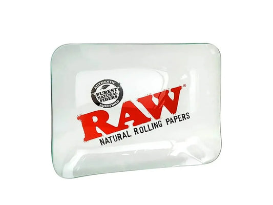 RAW Clear Glass Rolling Tray 15 x 10 cm Thick Glass Design Original RAW Branded