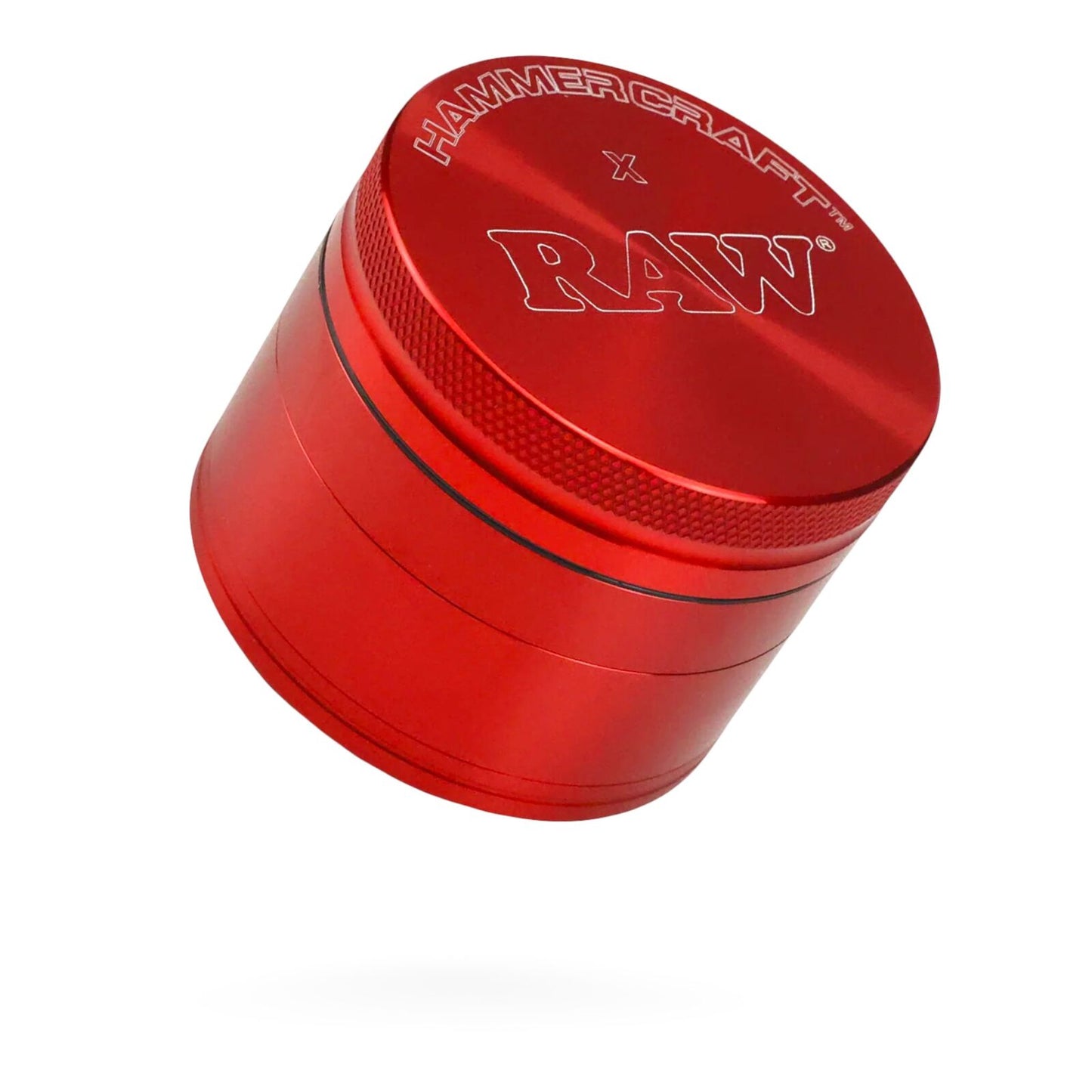 RAW x Hammercraft Red 2 Inch Small Aluminium 4 Piece Grinder Herb 4.8 x 4.3cm