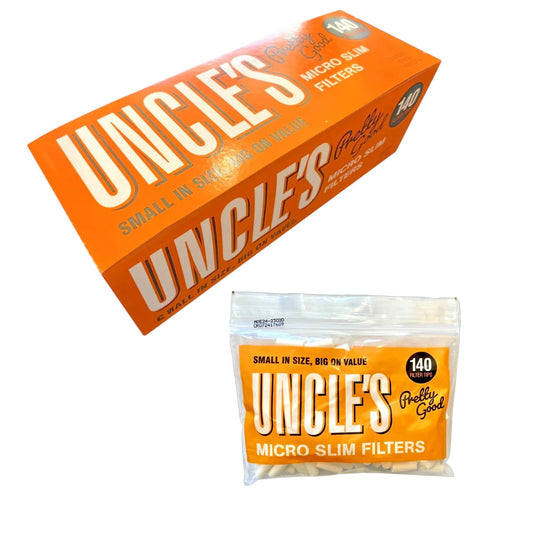 Box of 12 Uncle's Micro Slim Filter Tips 1680 Total Rolling Tips