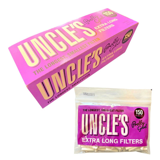 Box of 12 Uncle's Extra Long Filter Tips 1800 Total Rolling Tips