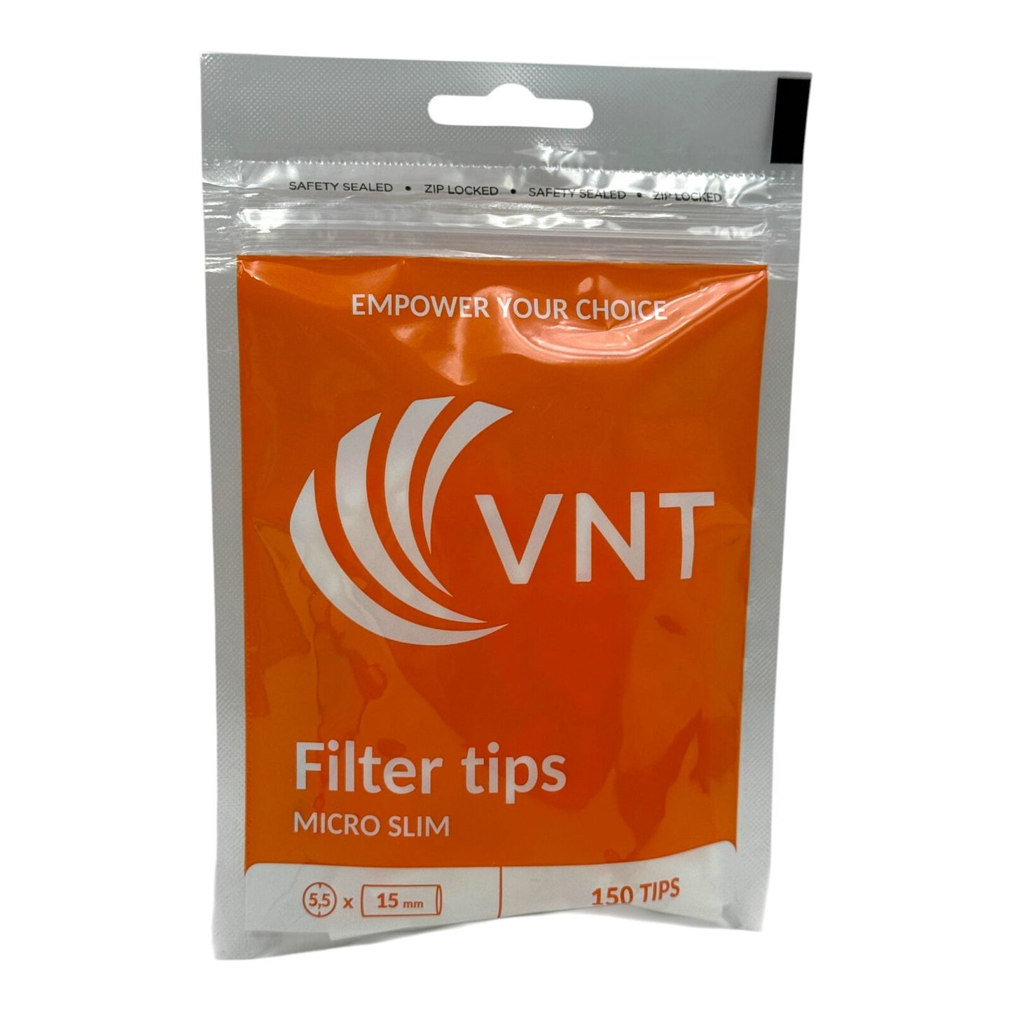 Box of 10 VNT Micro Slim Orange Filter Tips 150 Tips Per Pack - 1500 Total Tips