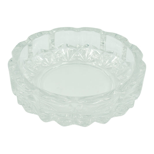 12cm Clear Glass Ashtray Round Crystal Look
