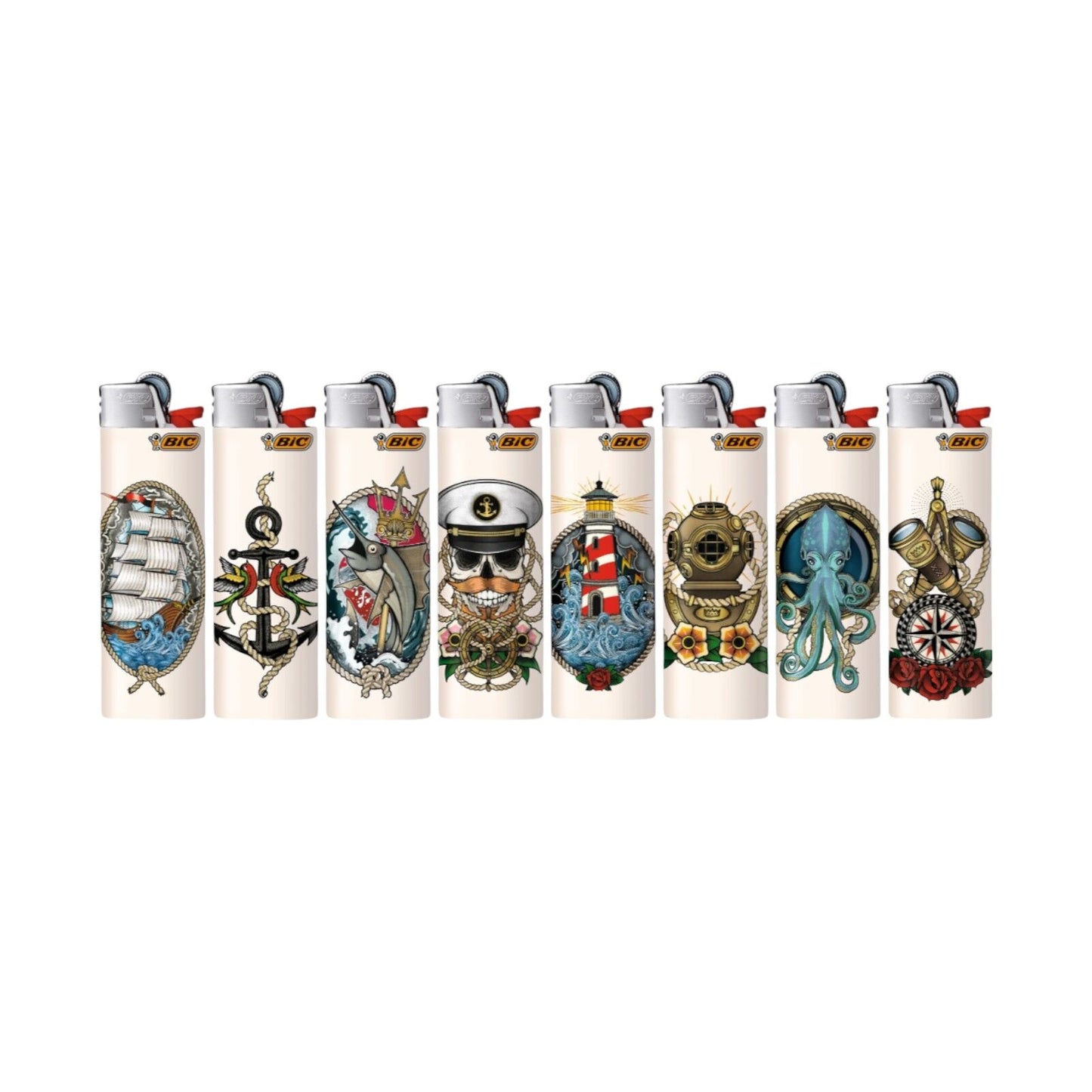 50x BIC Maxi Sailor Ship Lighters Special Edition Pocket Lighters