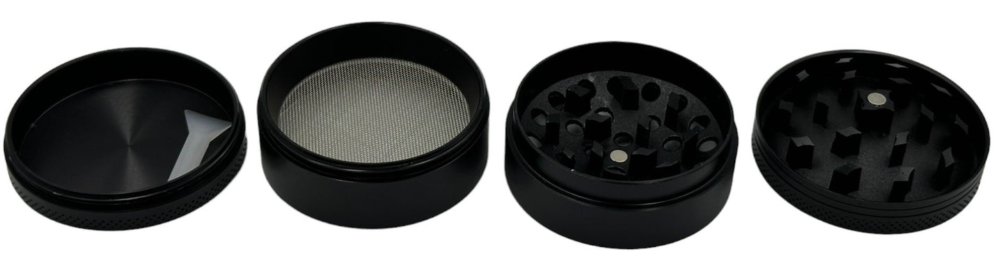 2-Pack 5cm Curved Herb Grinder Blue Black