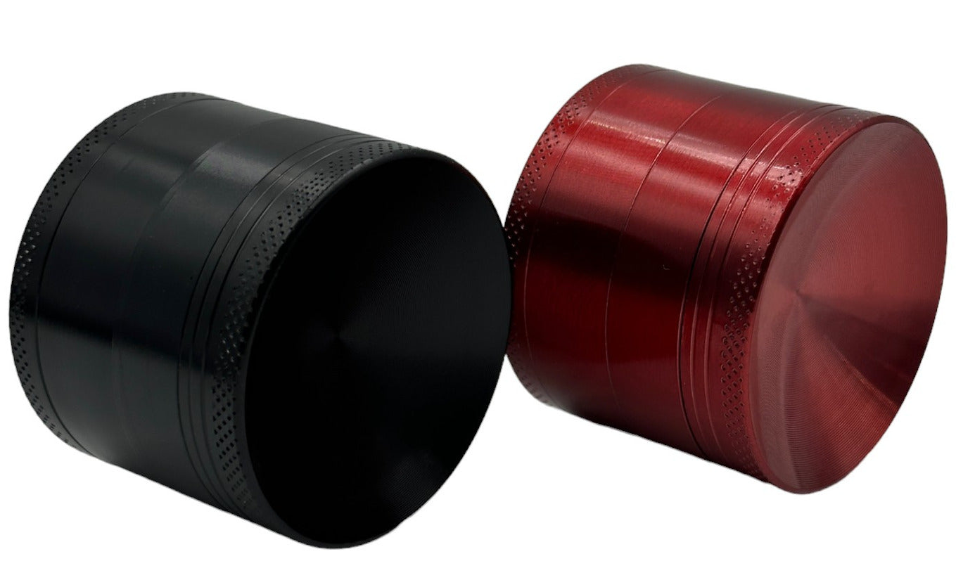 2-Pack 5cm Curved Herb Grinder Crush Red Black
