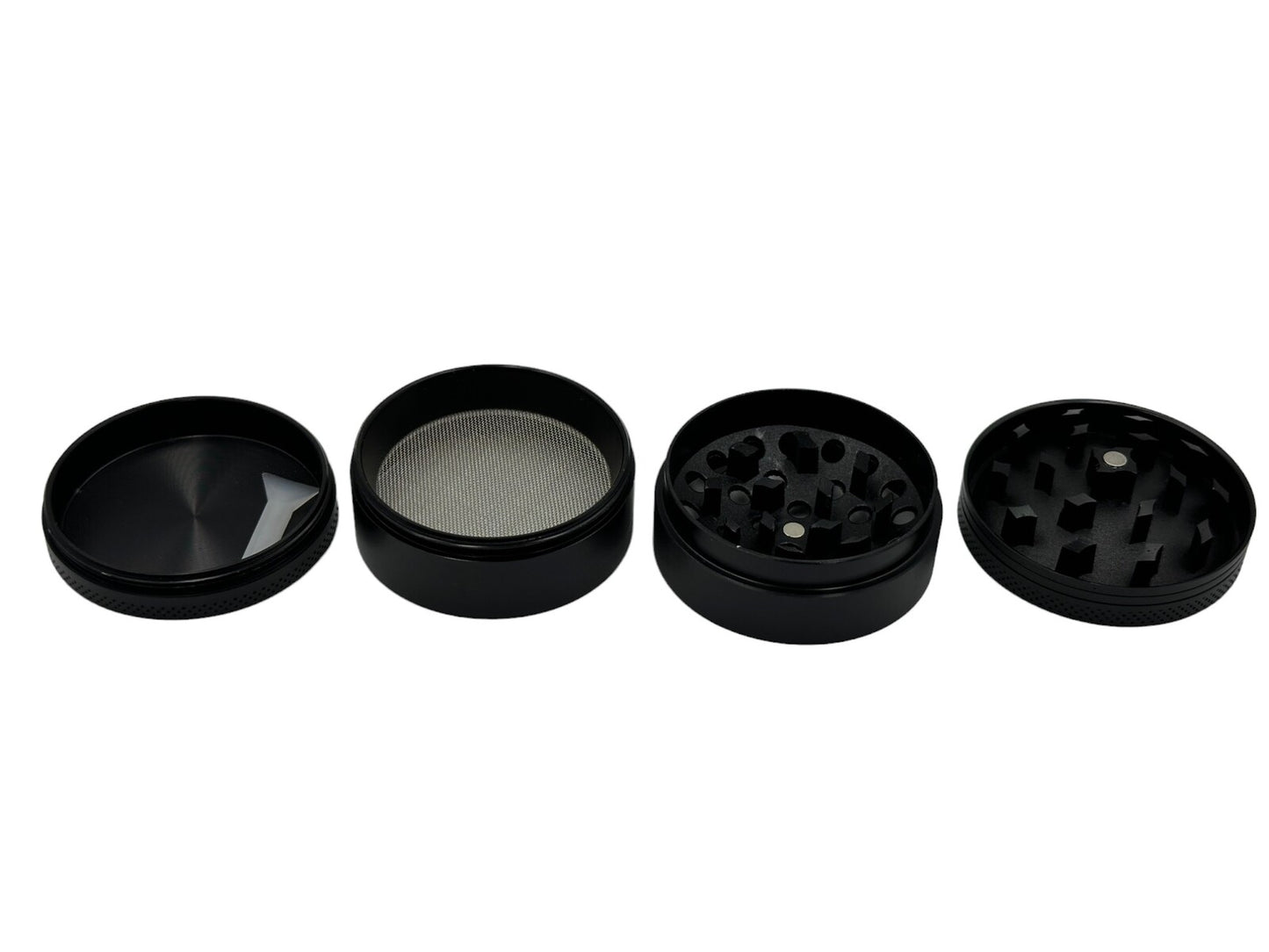 2-Pack 5cm Curved Herb Grinder Crush Red Black