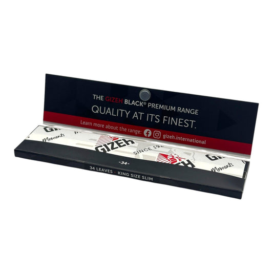 Gizeh Black King Size Slim Rolling Papers Extra Fine 34 Leaves