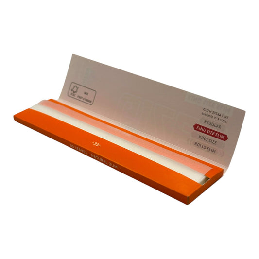 Gizeh King Size Slim Orange Rolling Papers Extra Fine 33 Leaves