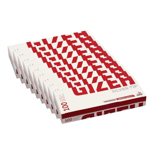 1000x Gizeh Premium Silver Tip Filter Tubes King Size Cork Tobacco Cigarette Red