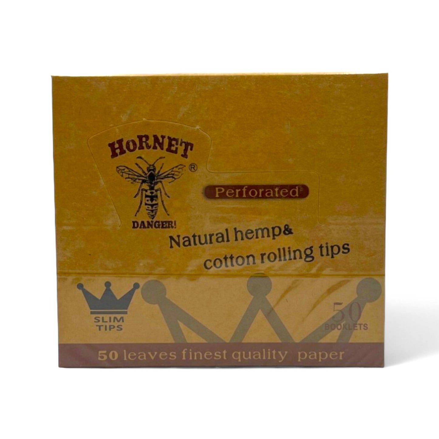 1 Pack of 50 Hornet Slim Filter Tips Natural Perforated