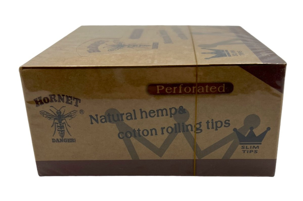 1 Pack of 50 Hornet Slim Filter Tips Natural Perforated