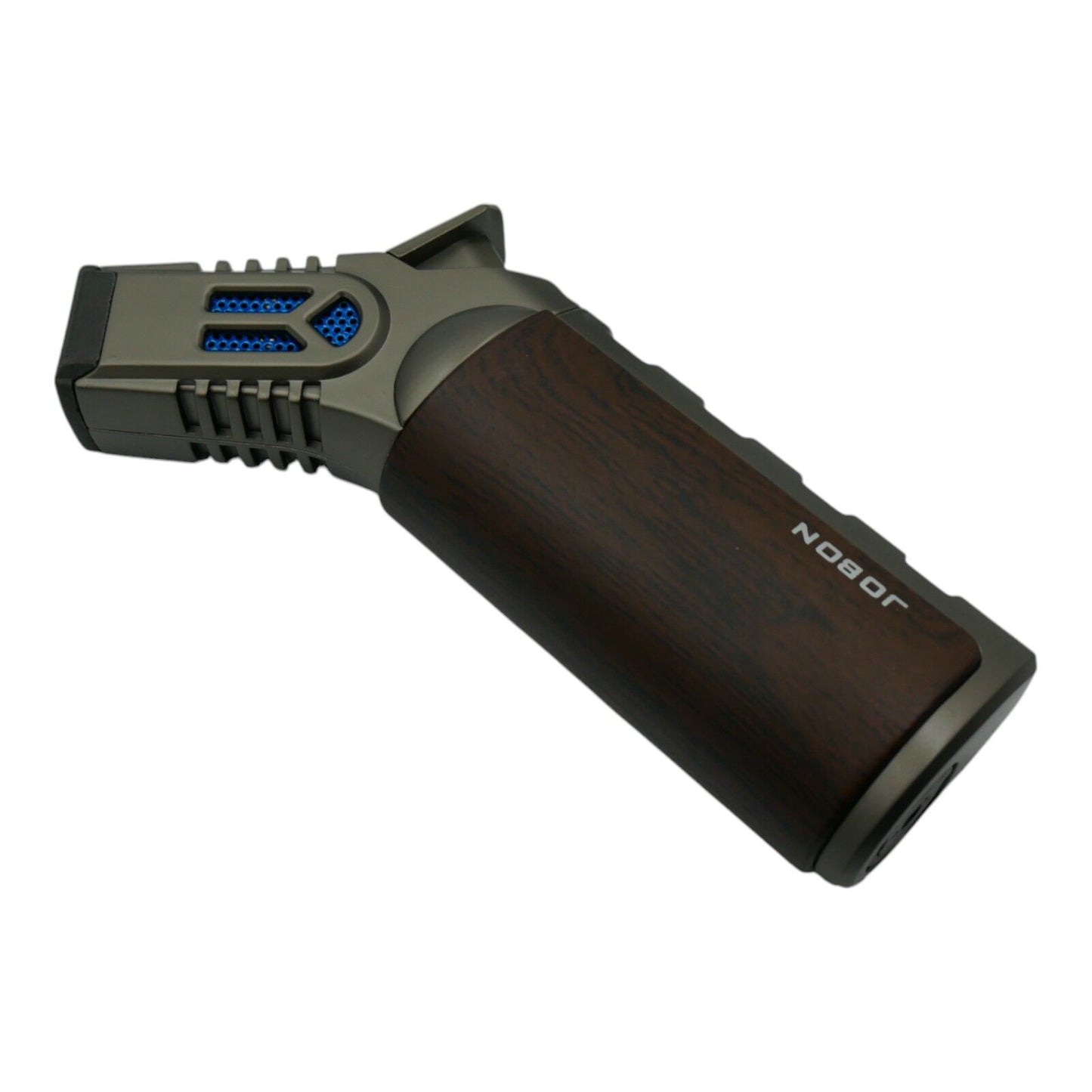 Jobon Grey Brown 4 Flame Jet Windproof Refillable Lighter