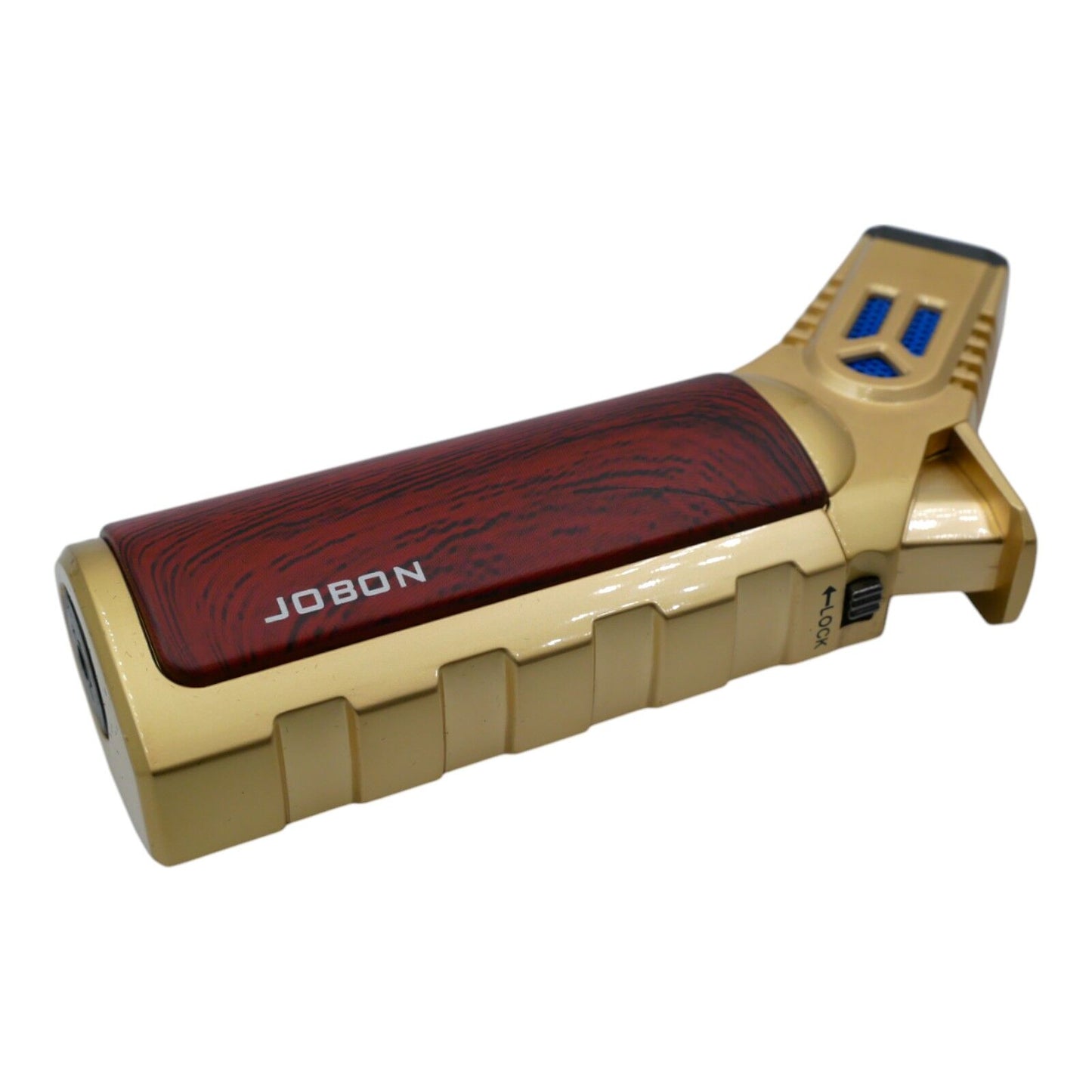 Jobon Golden Red 4 Flame Jet Windproof Refillable Lighter