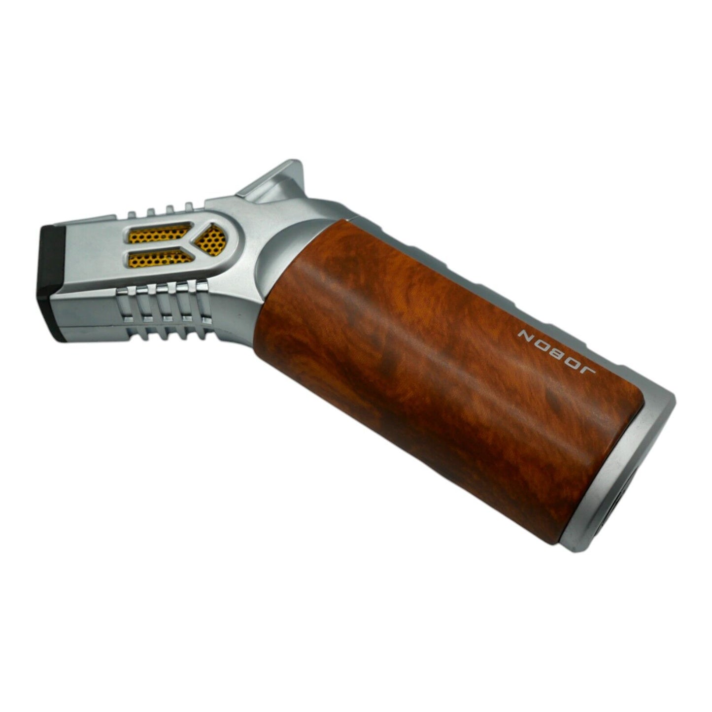 Jobon Silver Orange 4 Flame Jet Windproof Refillable Lighter