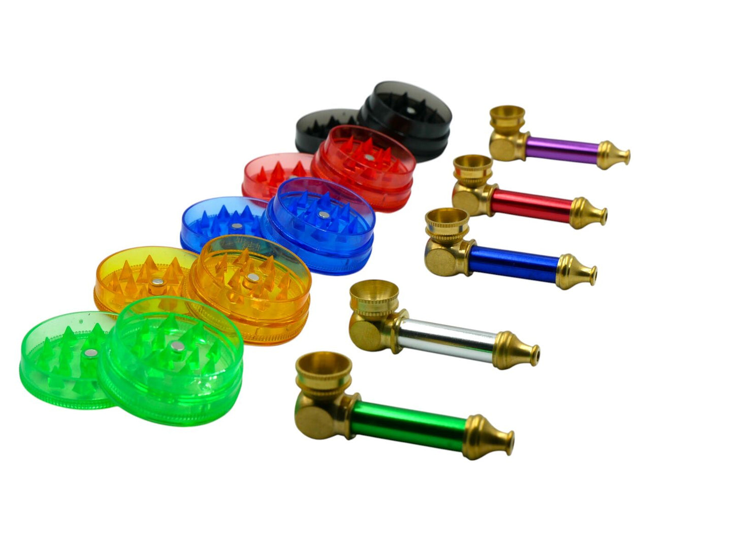 Mini Herb Grinder & Pipe Set - Assorted