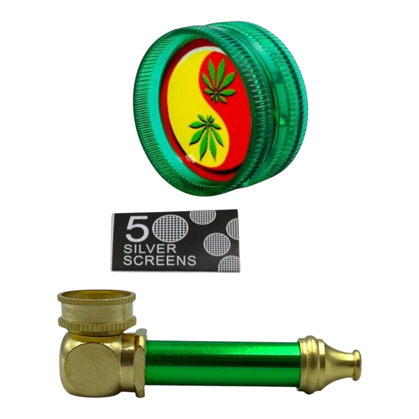 30mm Mini Herb Grinder & Pipe Set 2 Layers - Assorted