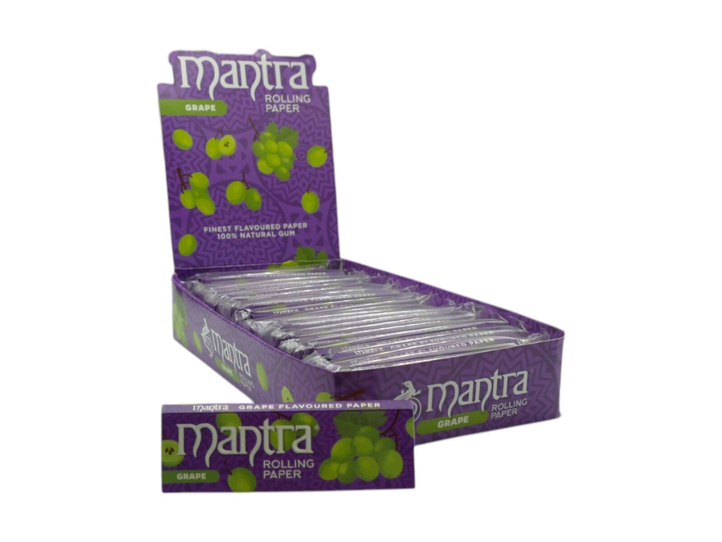 Box of Mantra 1 1/4 Size Grape Flavoured Rolling Paper