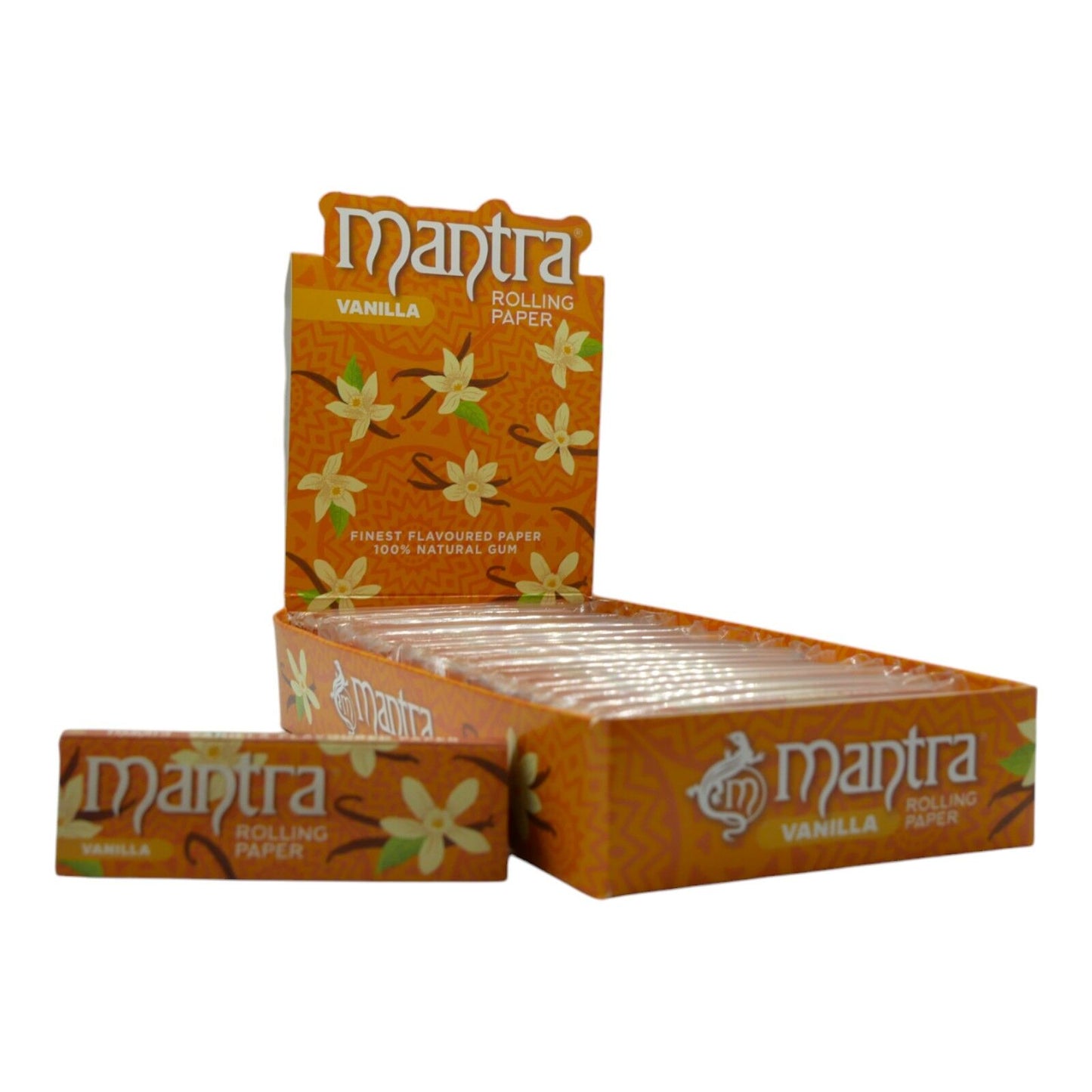 Box of Mantra 1 1/4 Size Vanilla Flavoured Rolling Paper