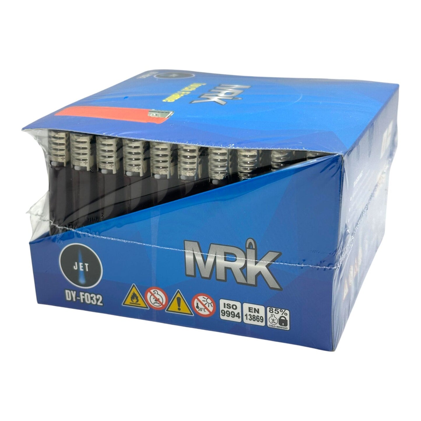 50 MRK Jet Torch Flame Lighters Refillable Adjustable Flame Windproof Mixed Box