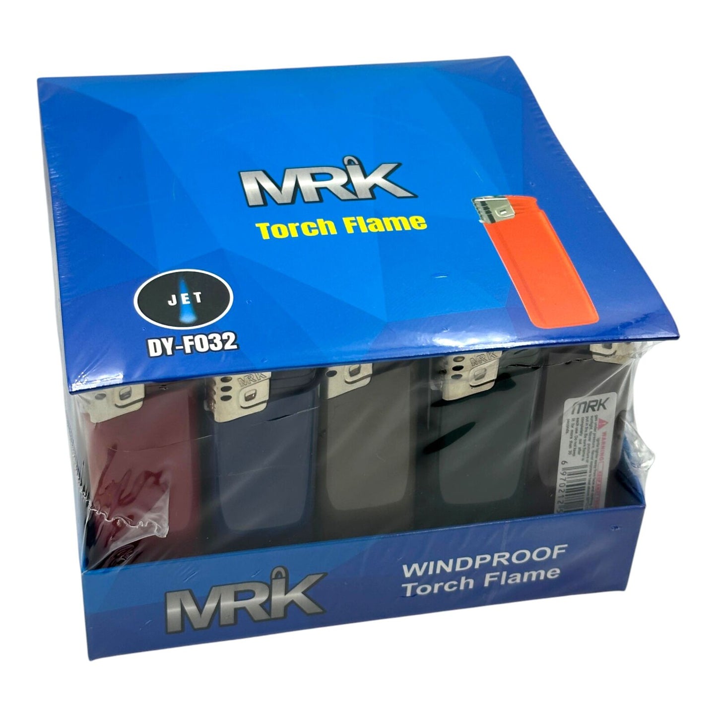 50 MRK Jet Torch Flame Lighters Refillable Adjustable Flame Windproof Mixed Box