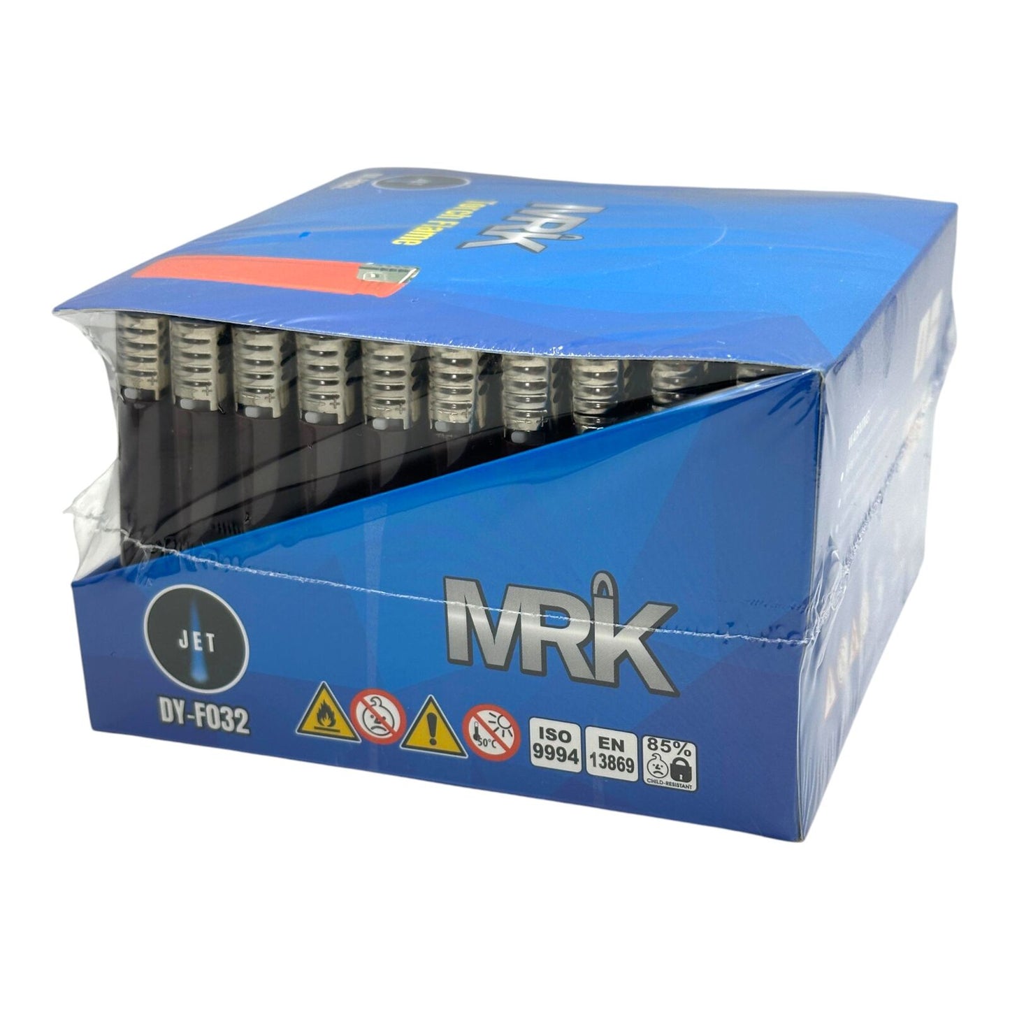 50 MRK Jet Torch Flame Lighters Refillable Adjustable Flame Windproof Mixed Box