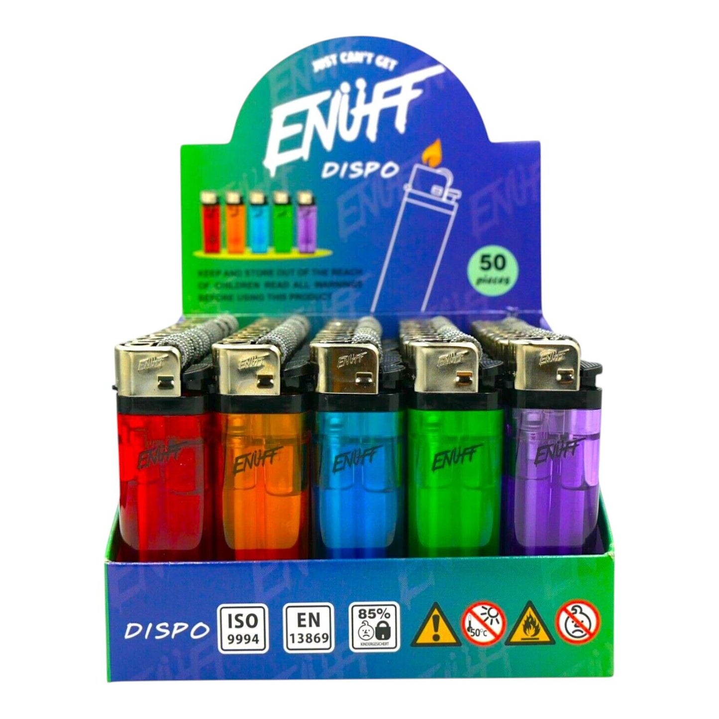 100 x Disposable Cigarette Lighters Durable Good Quality Bulk Assorted Colours