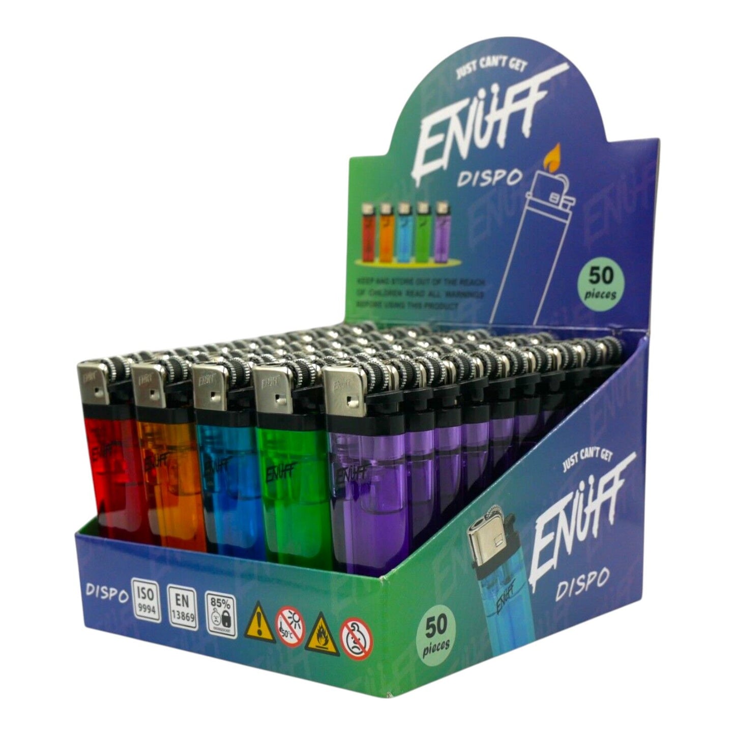 100 x Disposable Cigarette Lighters Durable Good Quality Bulk Assorted Colours