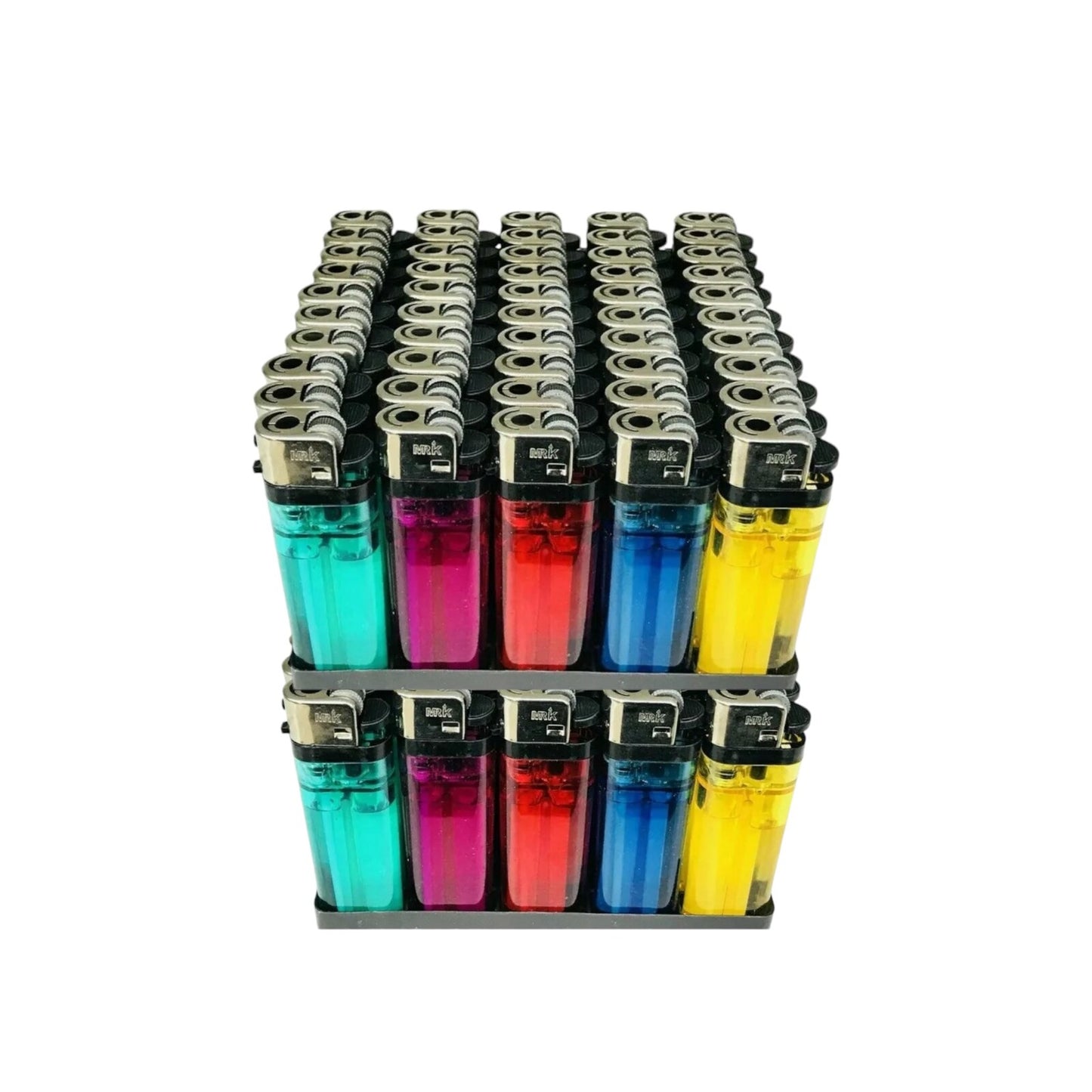 100 x Disposable Cigarette Lighters Durable Good Quality Bulk Assorted Colours