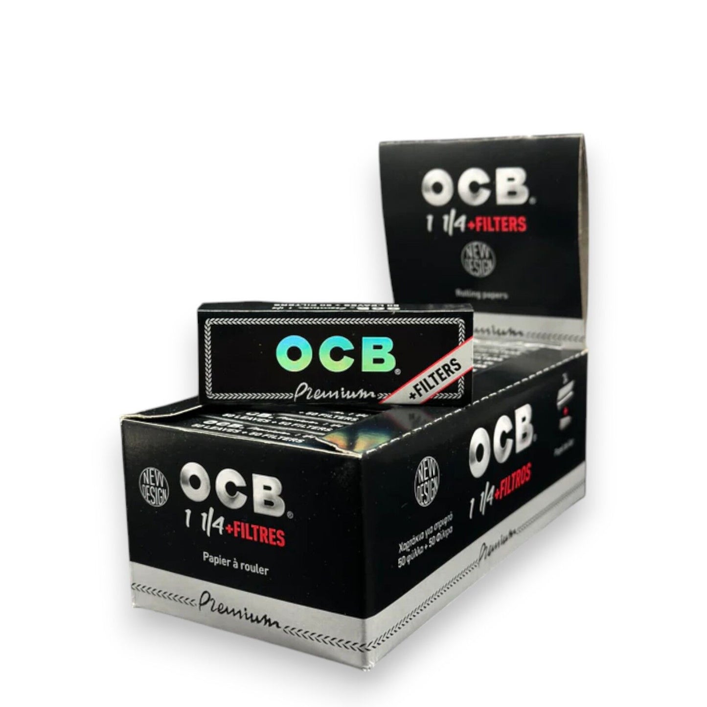 Box of 24 OCB Premium Slim 1 1/4 Papers Tips 50 Leaves