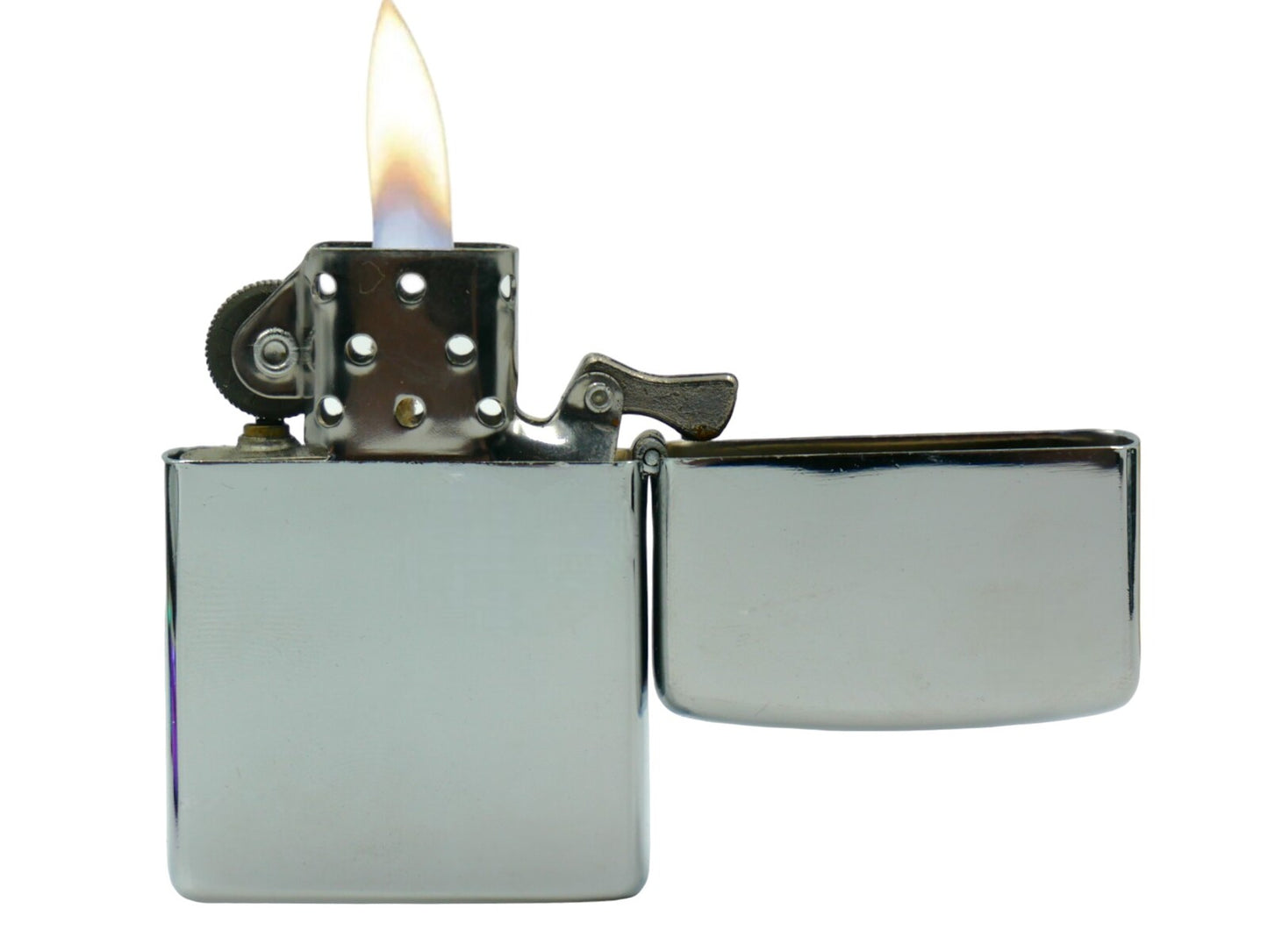 Silver Oil Lighter Metal Flip Top Windproof