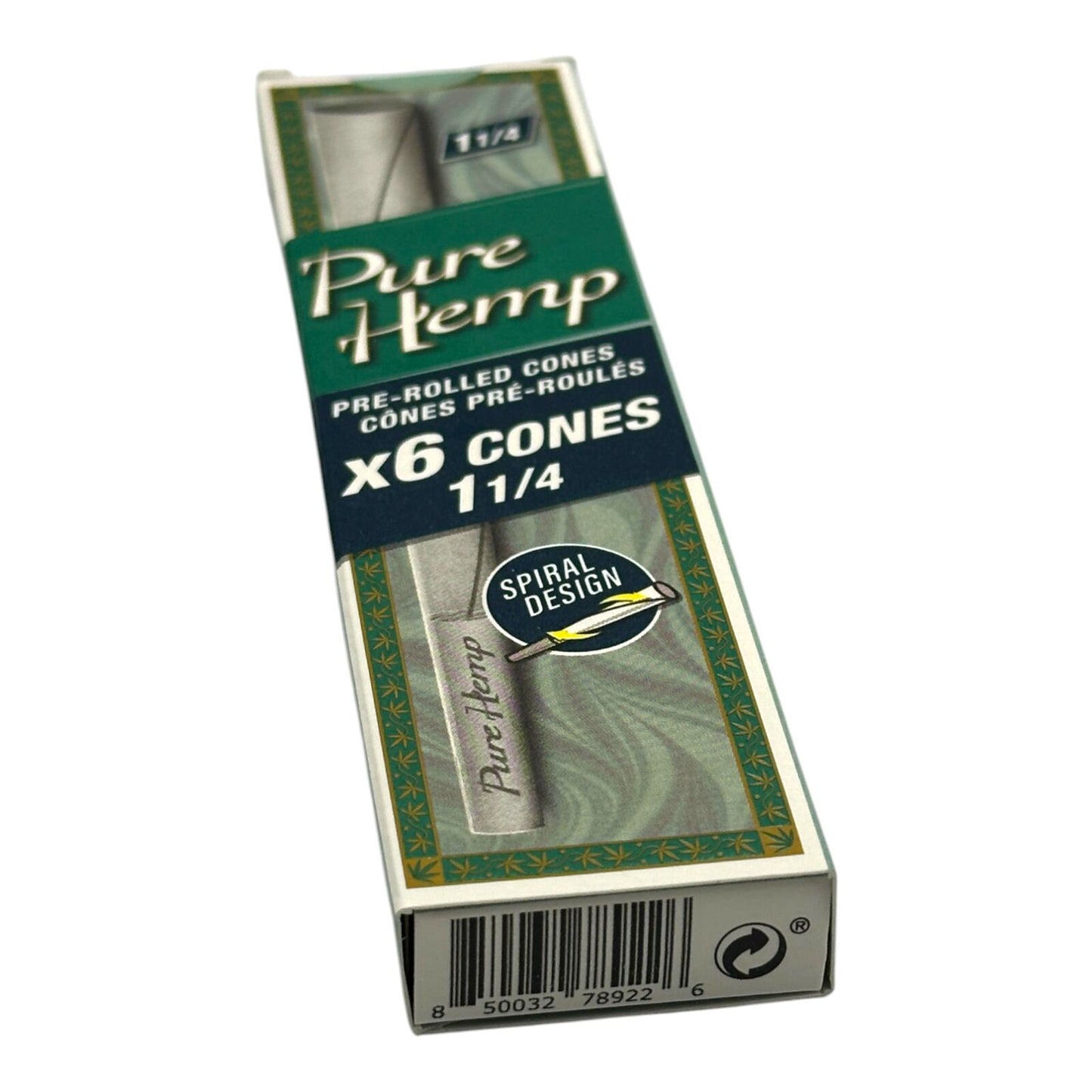 Pure Hemp 6 Pack Pre Rolled Cones 1 1/4 Spiral Design