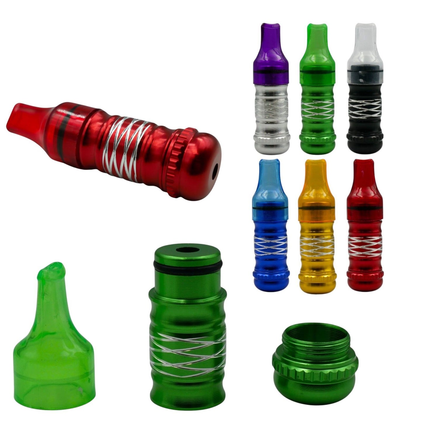 One Hitter Plastic Metal Smoking Pipe Washable Solid Smoking Tobacco Herbs Assorted