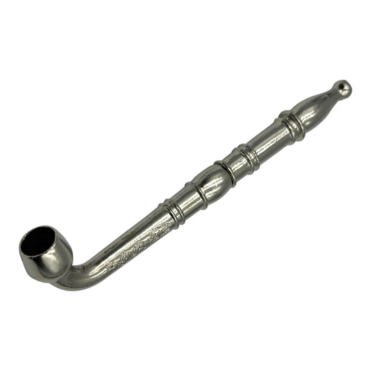 Metal Smoking Pipe Silver Finish Dragon Design