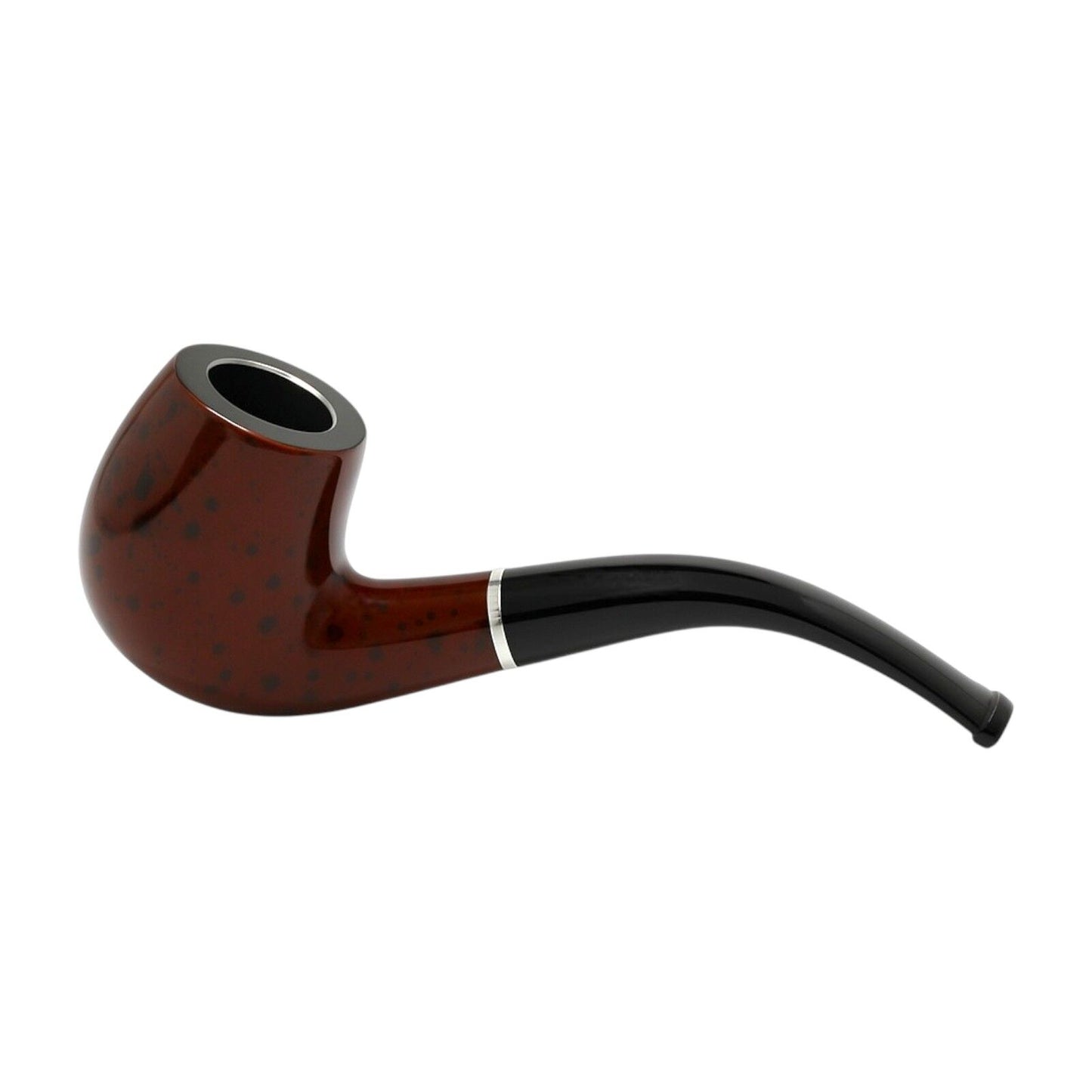 Classic Ebony Wood-Style Tobacco Pipe with Filter