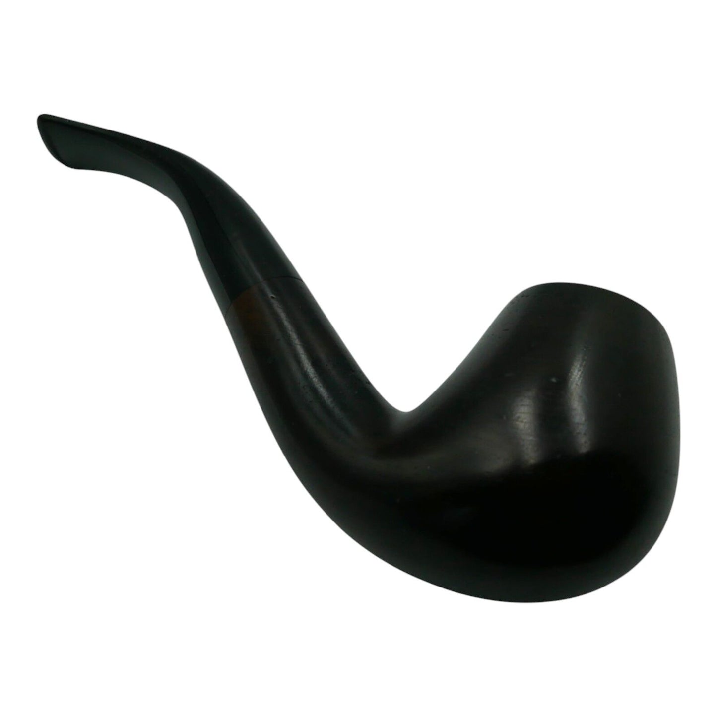 Classic Black Wood-Style Tobacco Pipe With Stand