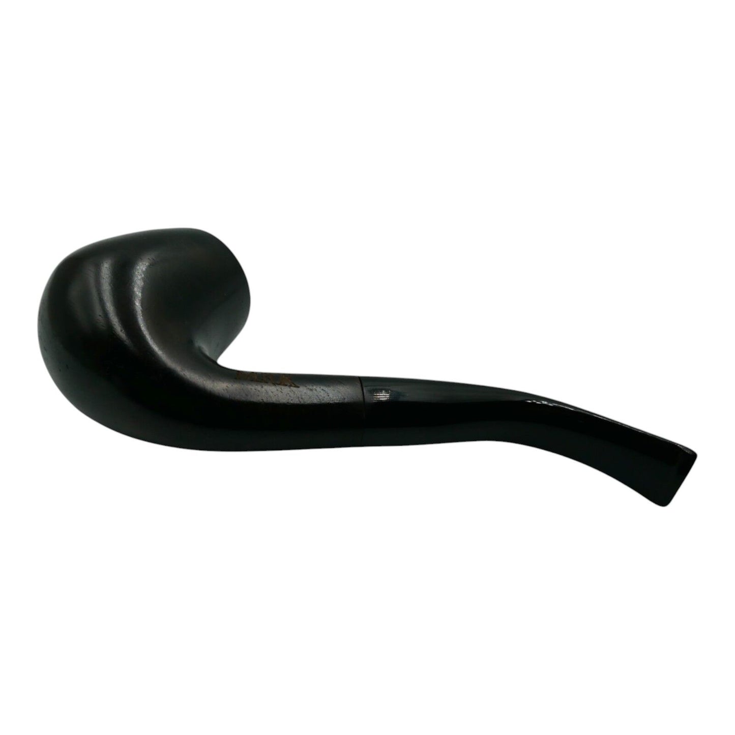 Classic Black Wood-Style Tobacco Pipe With Stand
