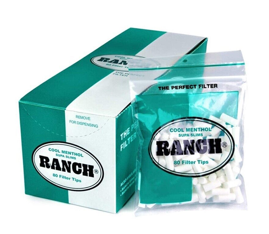 12 Packs Ranch Cool Menthol Supa Slim Green Filters (960 Tips) – Your Smoke