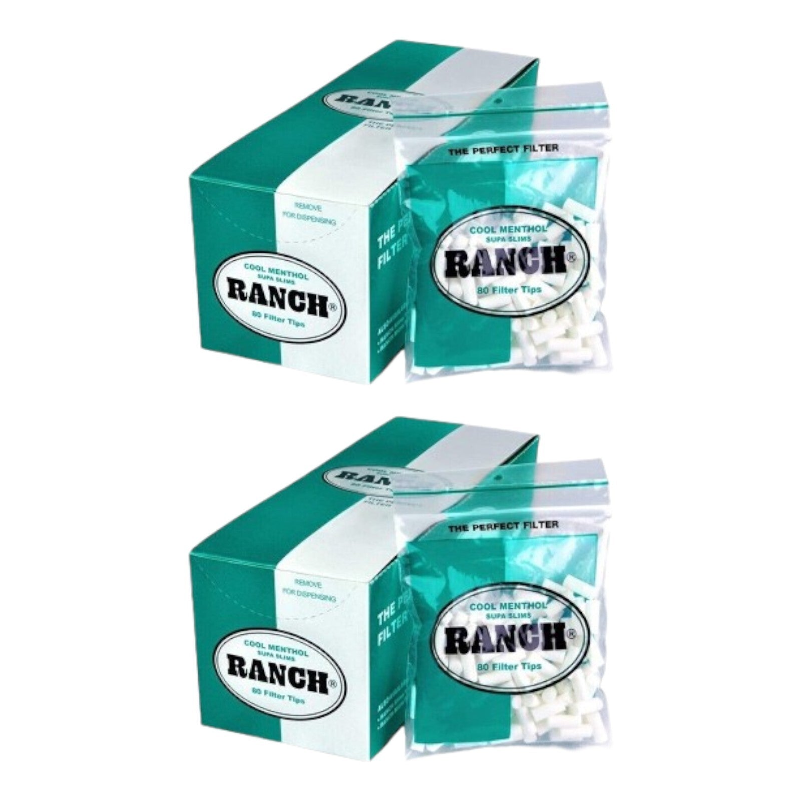 24 Packs Ranch Cool Menthol Supa Slim Green Filters (1920 Tips) – Your ...