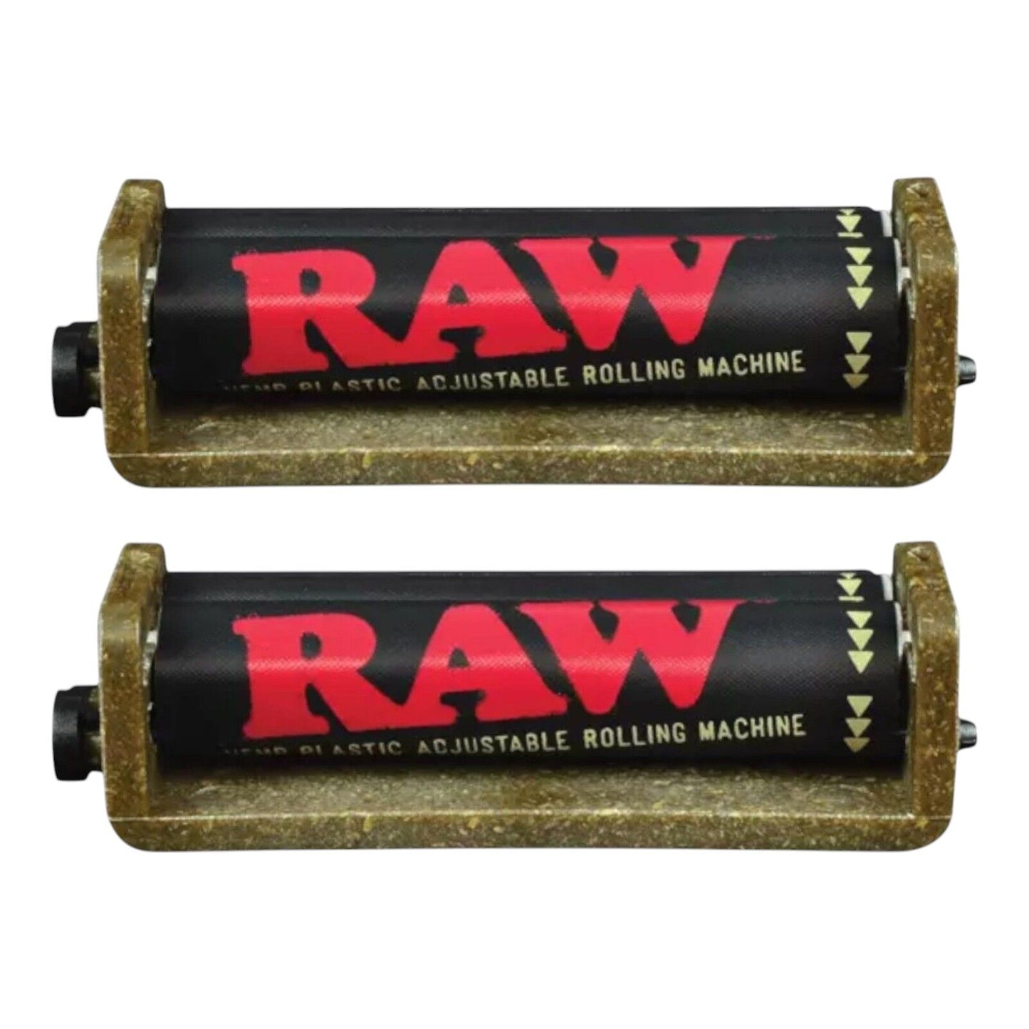 2 x 70mm RAW Black Hemp Eco Plastic Tobacco 2 Way Machine Roller