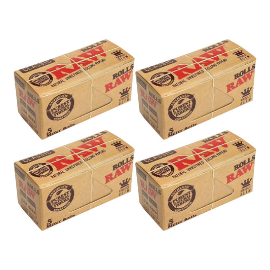 RAW Classic Kingsize Slim 5 Meter Rolls (4 Pack)