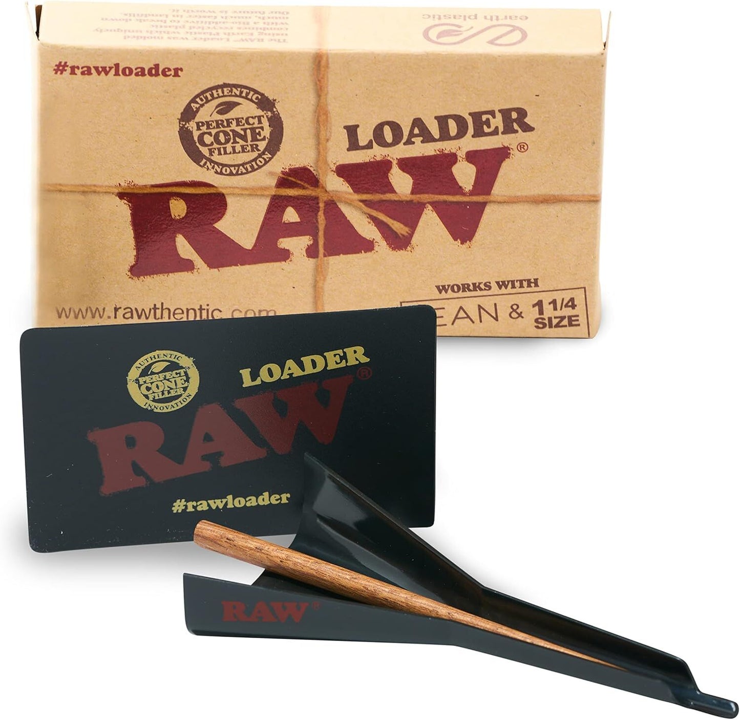 2 x Raw Classic 1 1/4 King Size Pre Rolled Paper Cones 32 Pack + Cone Loader