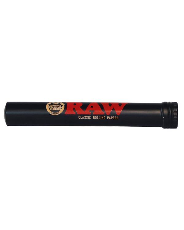 RAW Black Metal King Size Cone Storage Tube - Airtight Screw Top for Rolling Papers