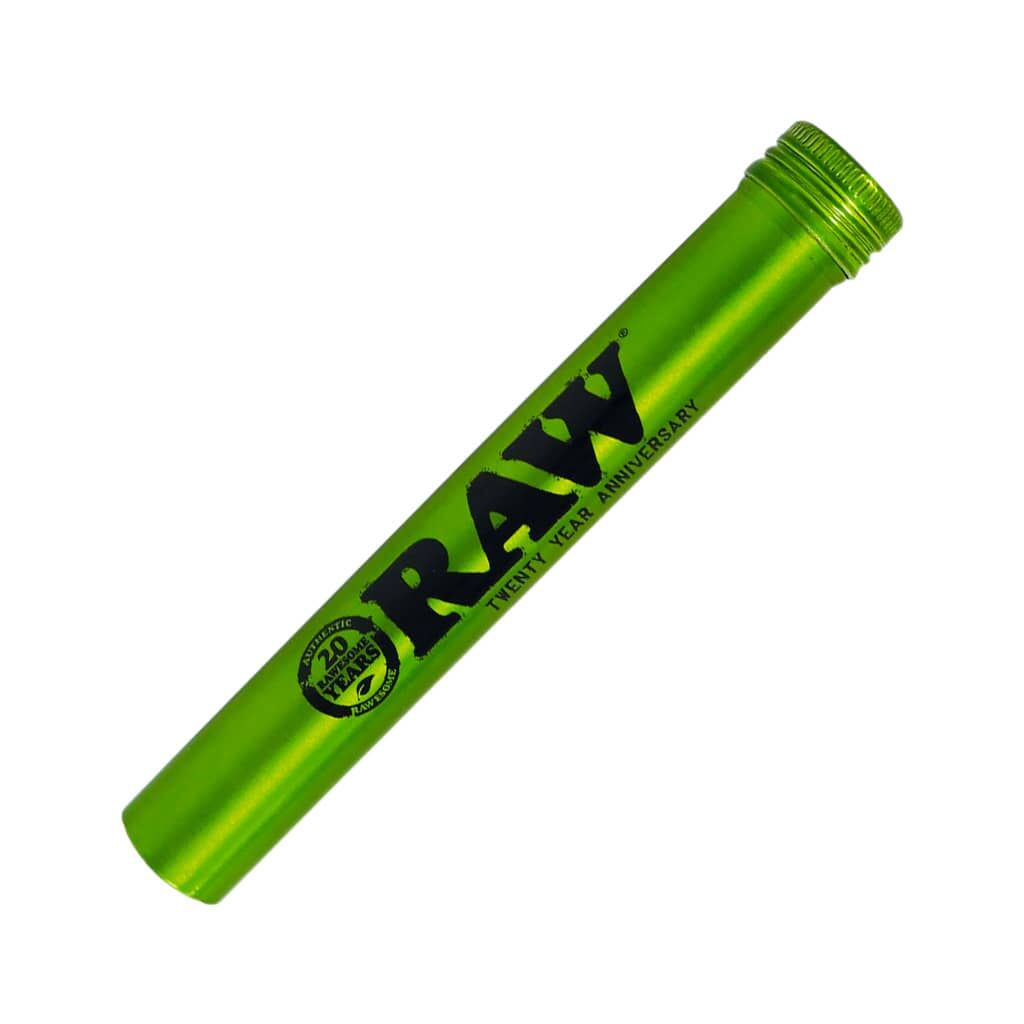 RAW Emerald Green 20th Anniversary Edition Metal King Size Cone Storage Tube - Airtight Screw Top fo