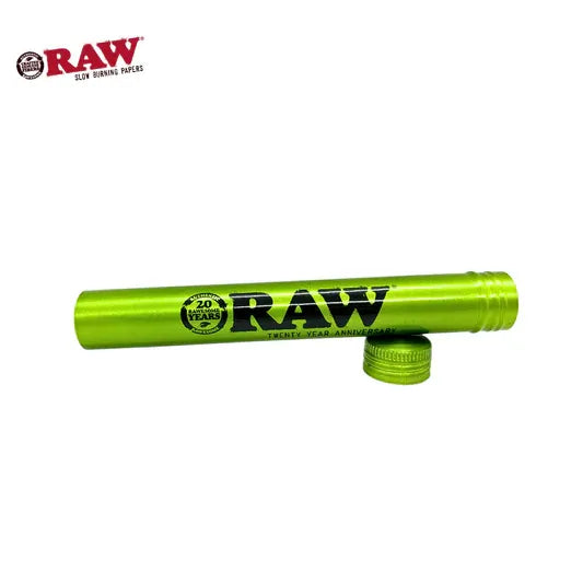 RAW Emerald Green 20th Anniversary Edition Metal King Size Cone Storage Tube - Airtight Screw Top fo