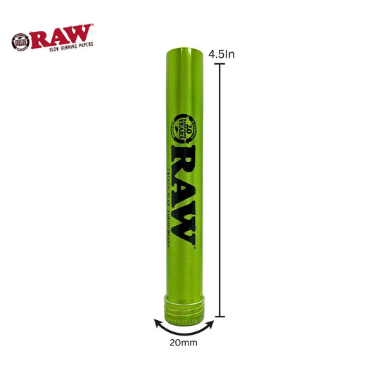 RAW Emerald Green 20th Anniversary Edition Metal King Size Cone Storage Tube - Airtight Screw Top fo