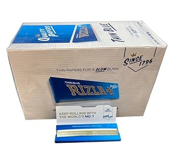 Box of Rizla Regular Size Thin Blue Slim Natural Rolling Papers \