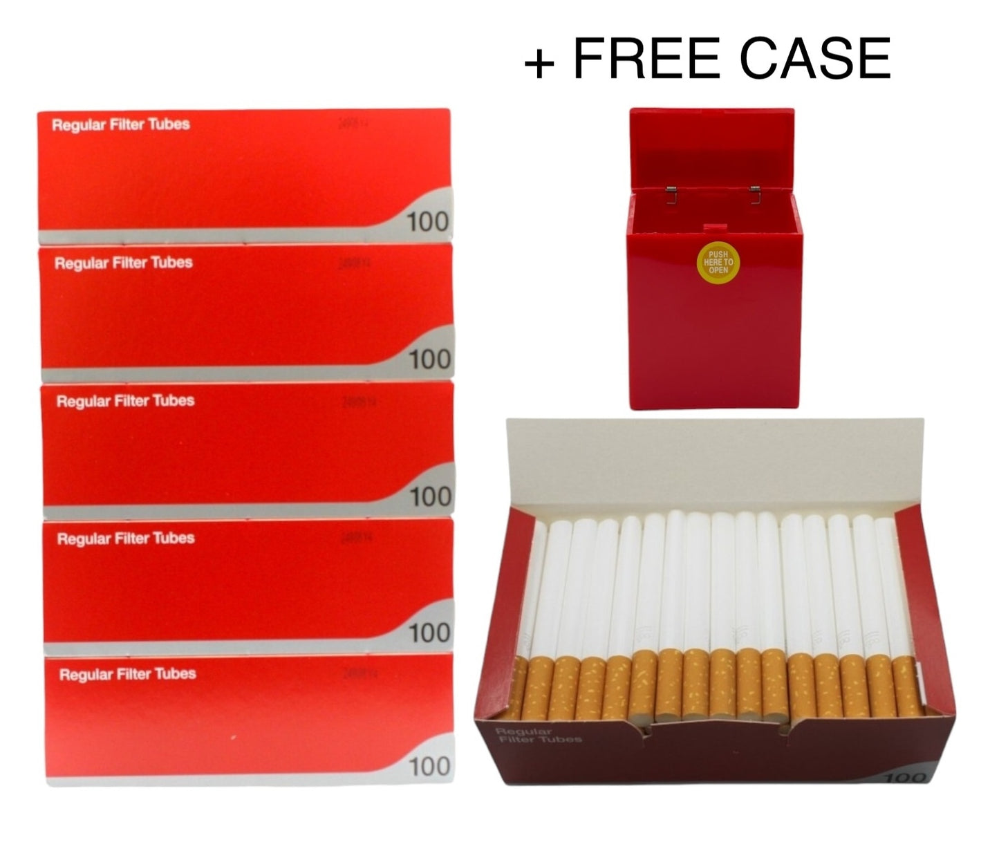 500x Ventti Regular Filter Tubes King Size Cork Red + Case – Your Smoke