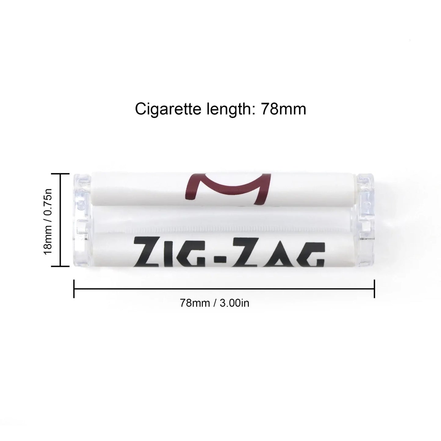 78mm ZIG ZAG Plastic Easy Handroll Cigarette Tobacco Machine 1 1/4 Size