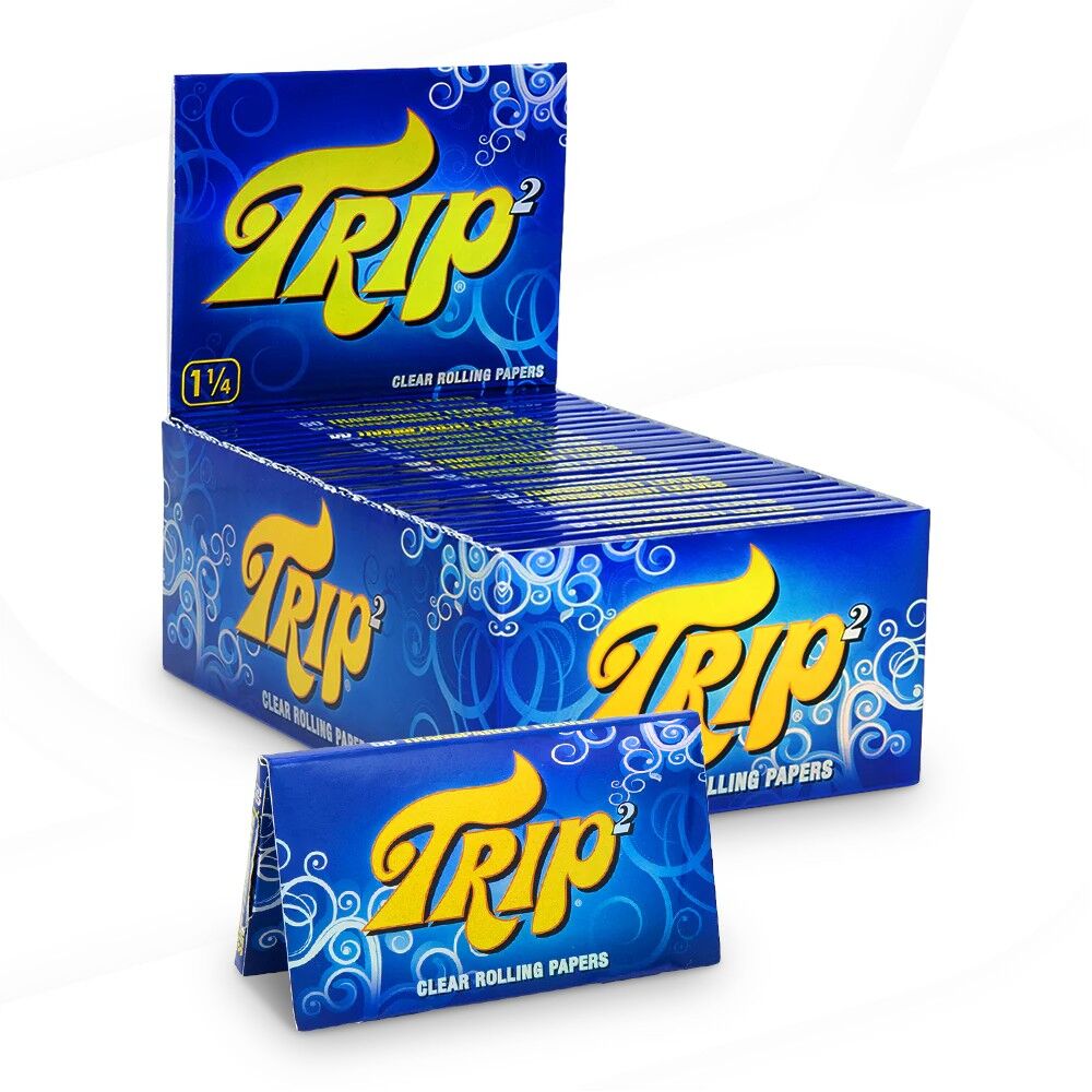 Trip Clear Rolling Papers 1 1/4 Size Slim Natural Smoking - 50 Leafs Per Booklet